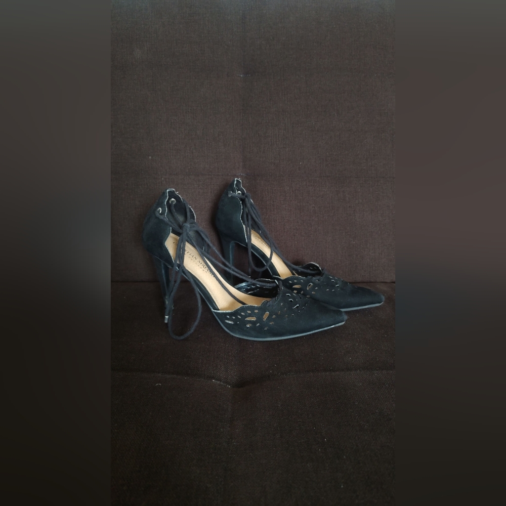 Christian Siriano Black Lace Heels